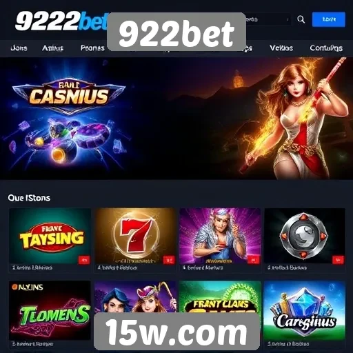 Variedade de jogos disponíveis na 922bet